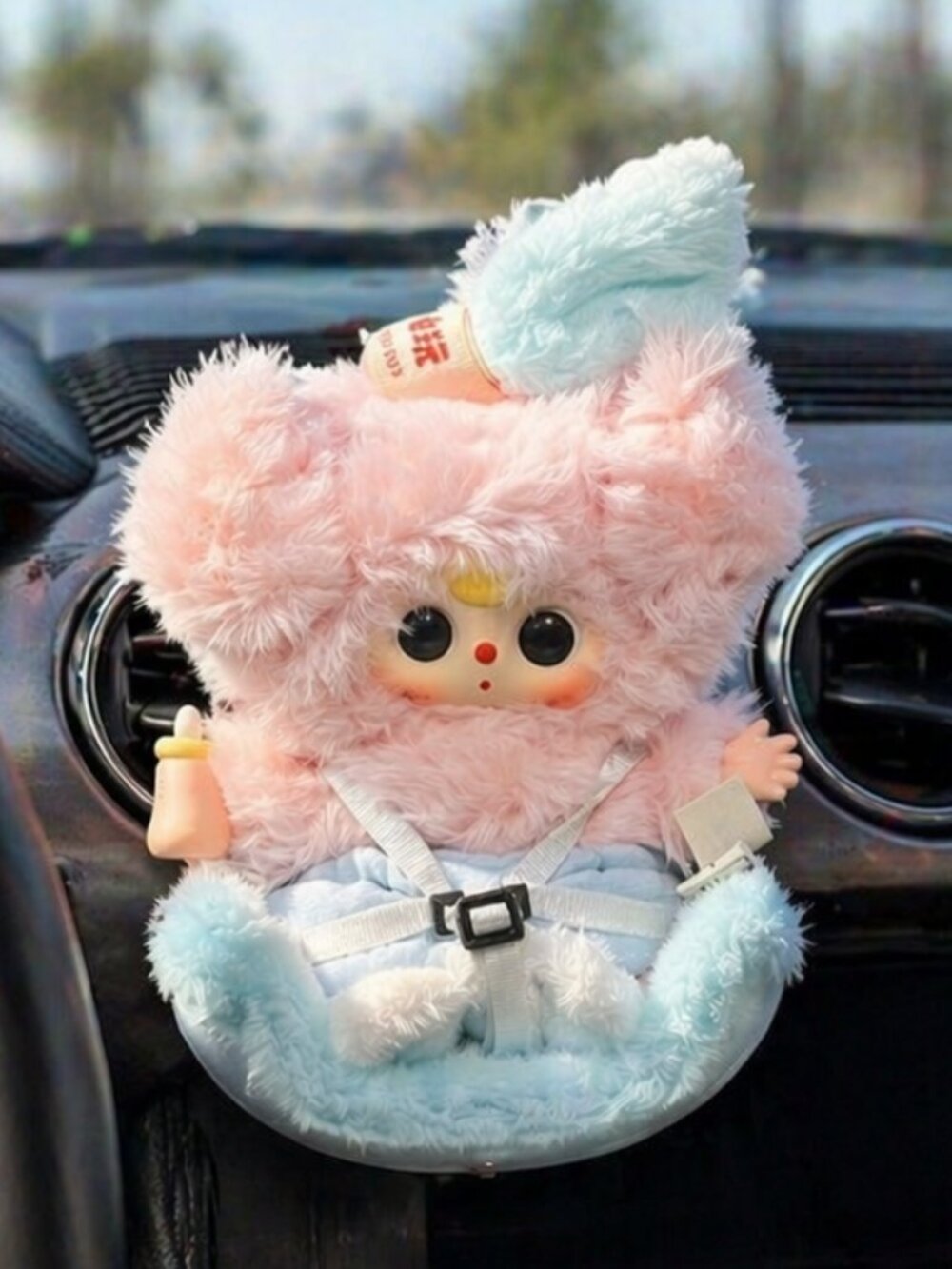 Baby Three Pig Vehicle Mounted Baby Car Vent Plush Keychain Blind Box